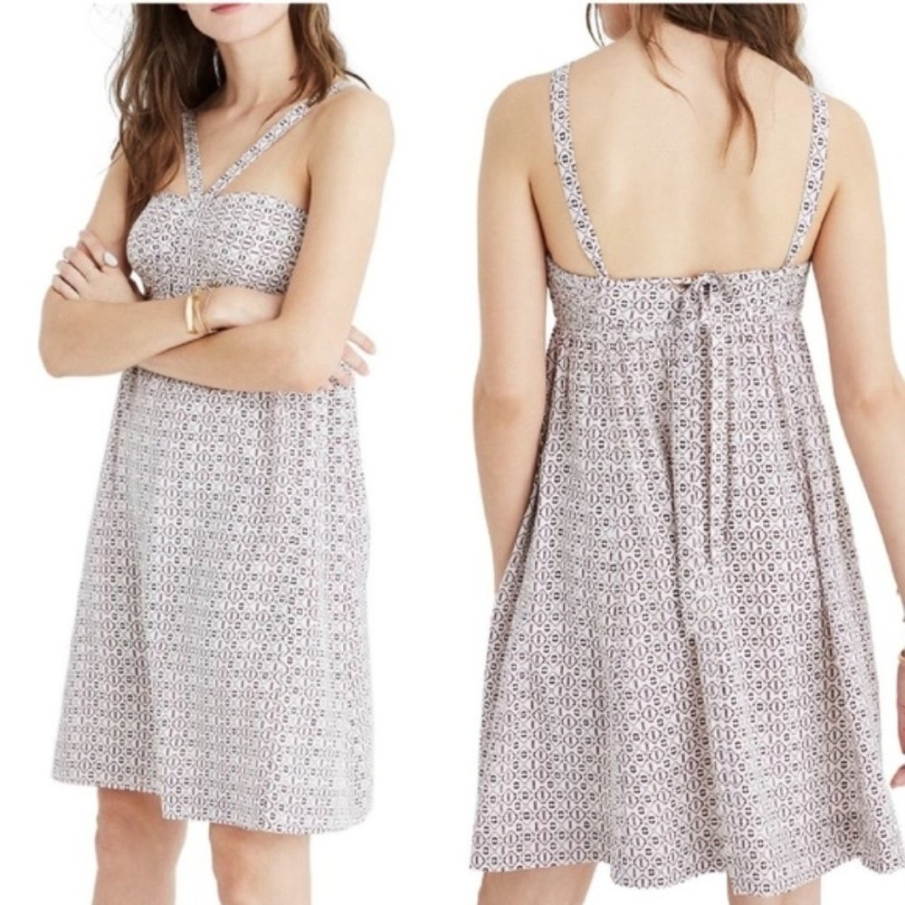 madewell echo grid convertible halter dress